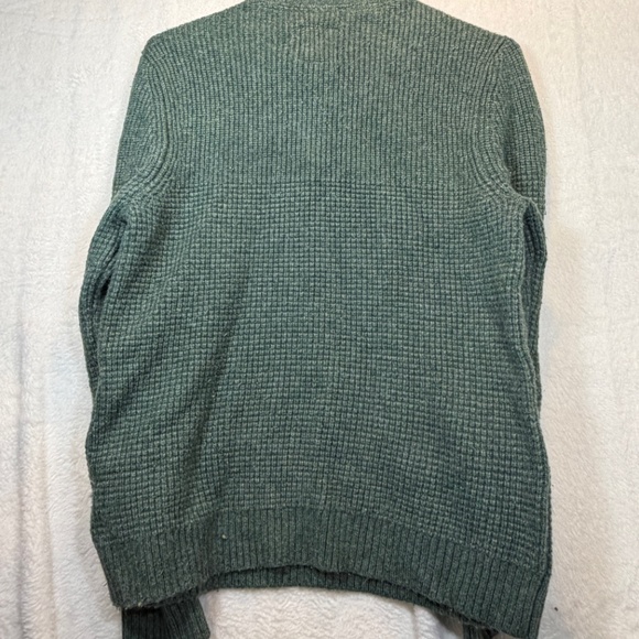 Fat Face !/4 Zip Sweater Mens Size XL Olive Green Chunky Knit Cotton Wool Preppy - Picture 9 of 9